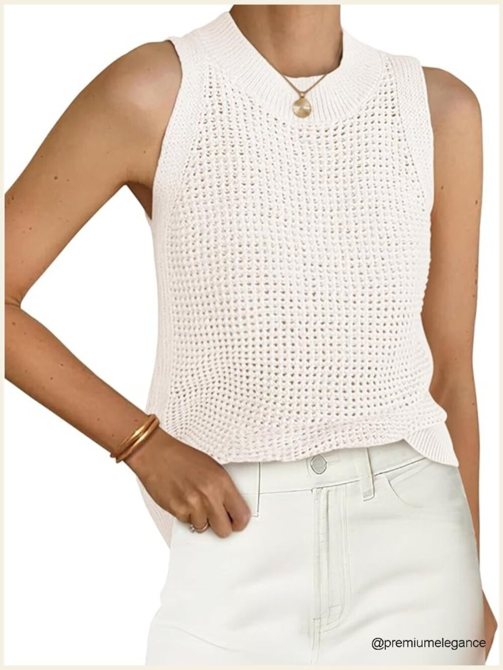 Sleeveless Crochet Knit Tank Top Summer Beach Cover Up Vest